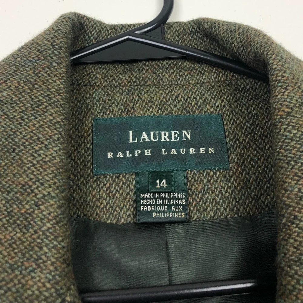 Ralph Lauren Tweed Green Blazer Jacket - Picture 5 of 5